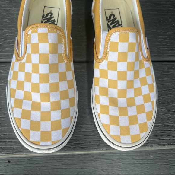 VANS YELLOW CHECKERBOARD SLIP ON SNEAKERS SIZE WOMAN 7 MEN 5.5 - Picture 2 of 10